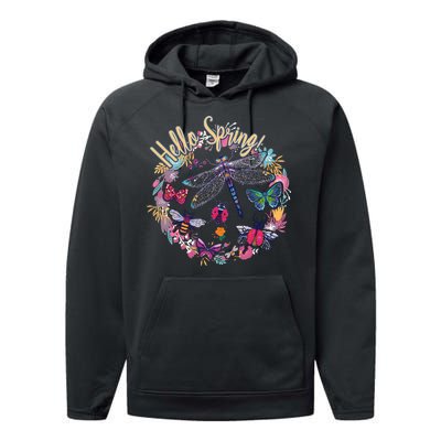 Hello Spring Floral Bugs Performance Fleece Hoodie