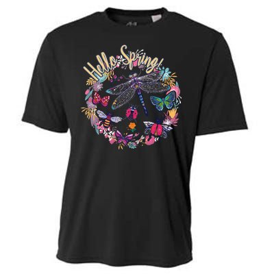 Hello Spring Floral Bugs Cooling Performance Crew T-Shirt