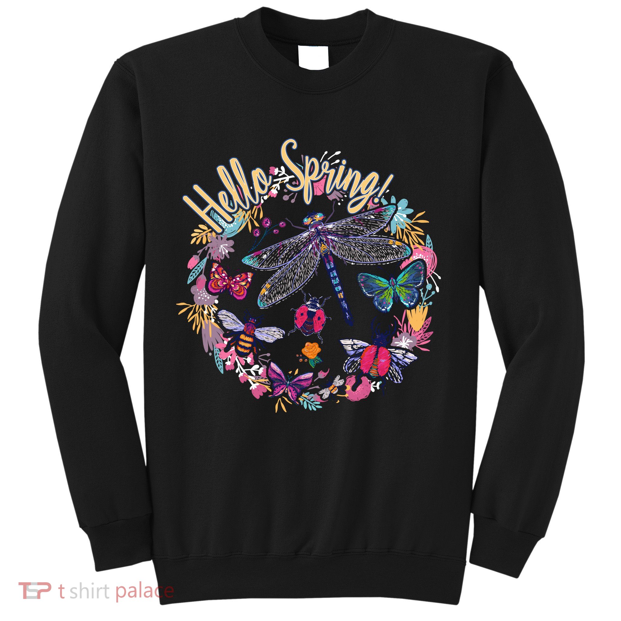 Hello Spring Floral Bugs Sweatshirt