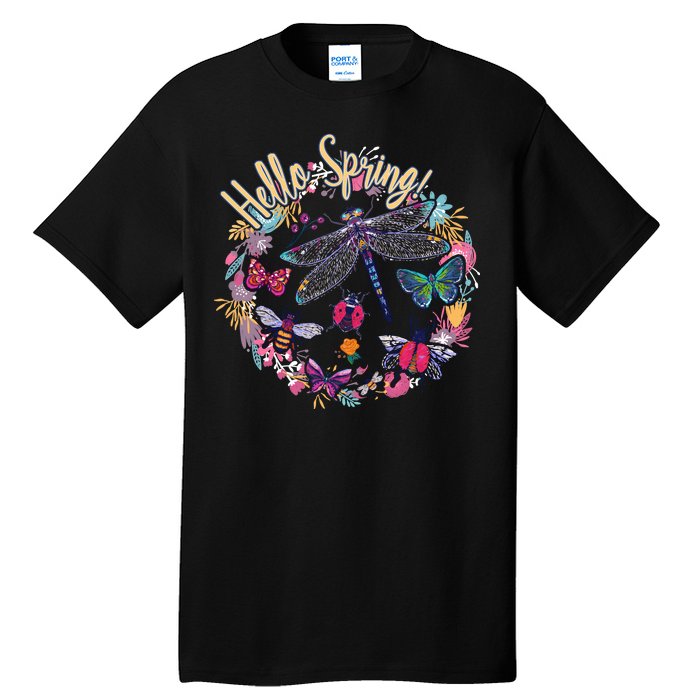 Hello Spring Floral Bugs Tall T-Shirt