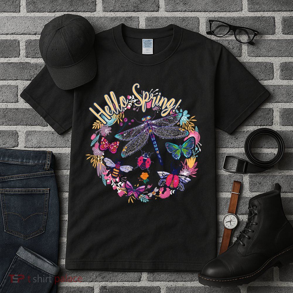 Hello Spring Floral Bugs Tall T-Shirt