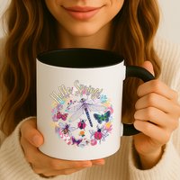 Hello Spring Floral Bugs Coffee Mug