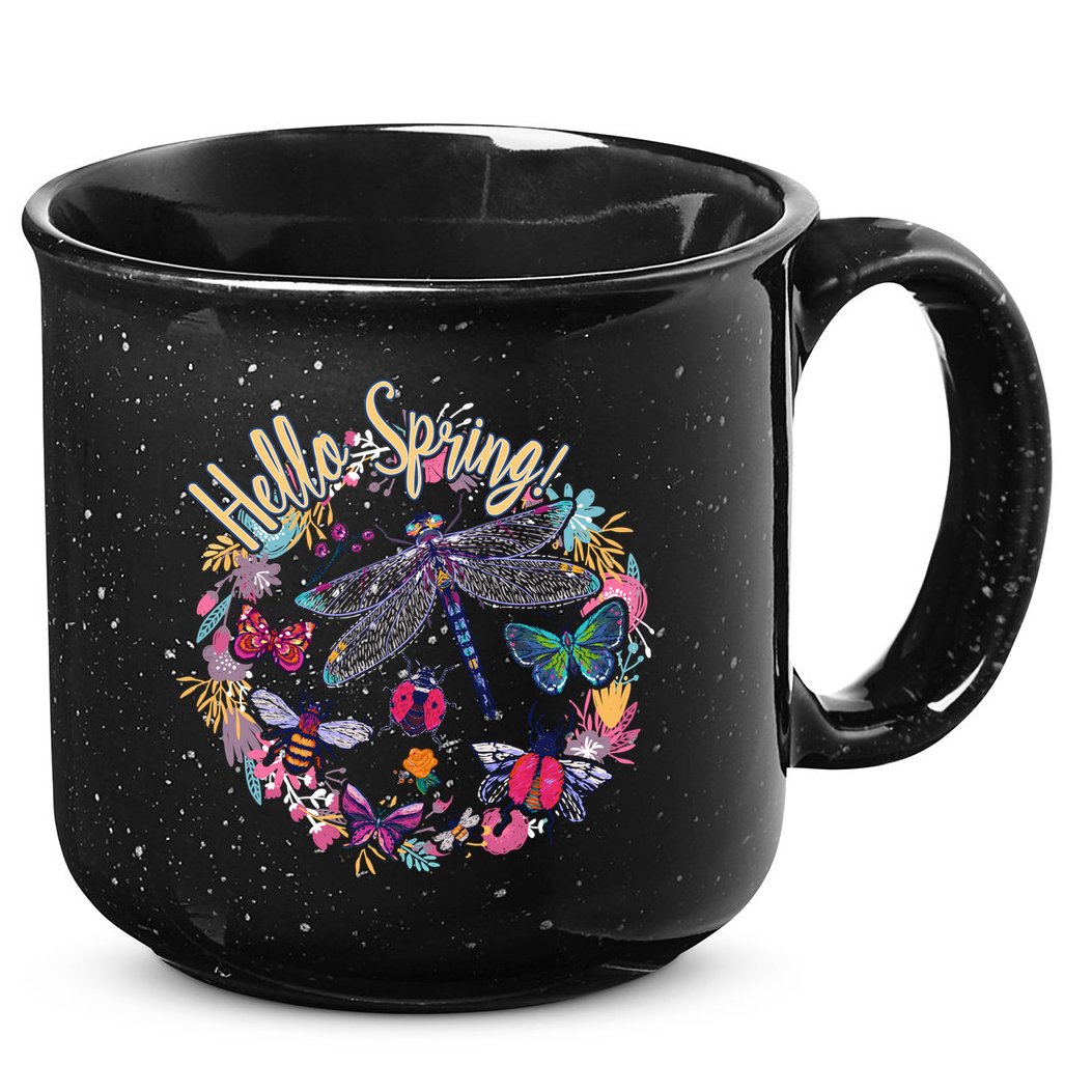 Hello Spring Floral Bugs 15oz Campfire Ceramic Mug