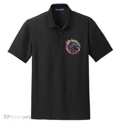 Hello Spring Floral Bugs Dry Zone Grid Polo