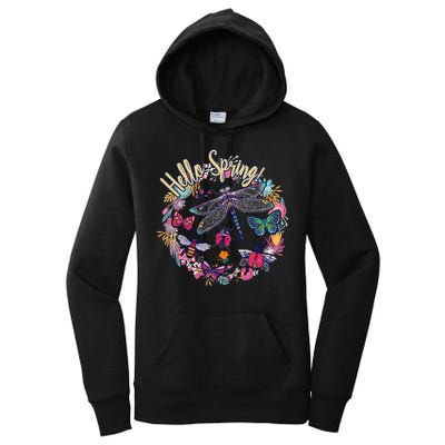 Hello Spring Floral Bugs Women's Pullover Hoodie