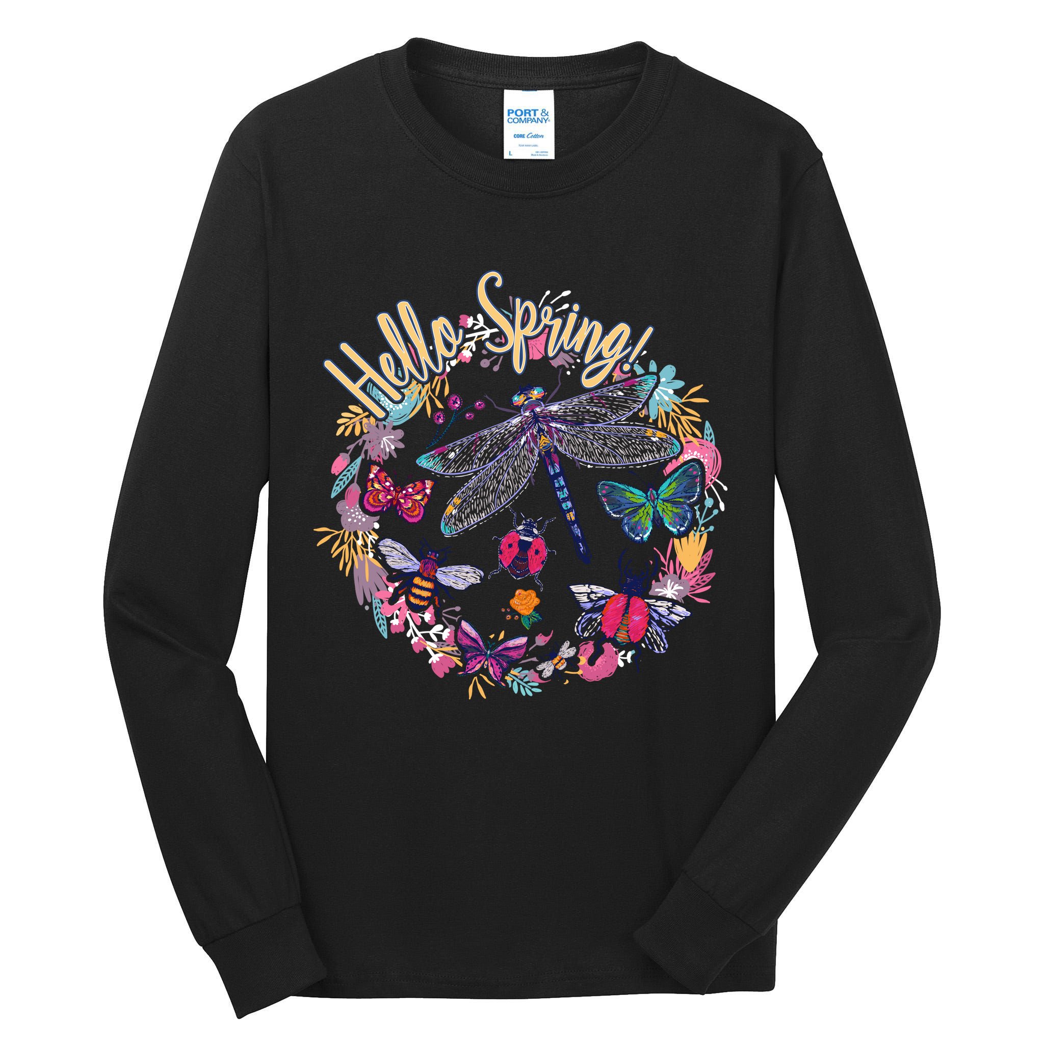 Hello Spring Floral Bugs Tall Long Sleeve T-Shirt