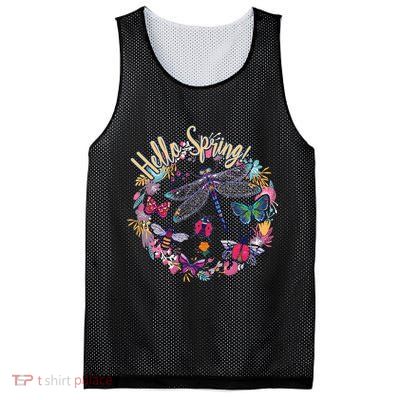 Hello Spring Floral Bugs Mesh Reversible Basketball Jersey Tank