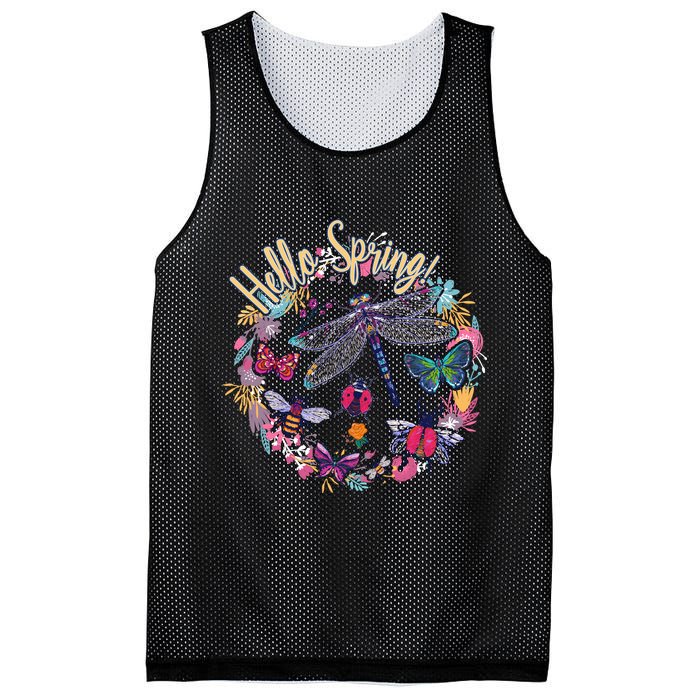 Hello Spring Floral Bugs Mesh Reversible Basketball Jersey Tank