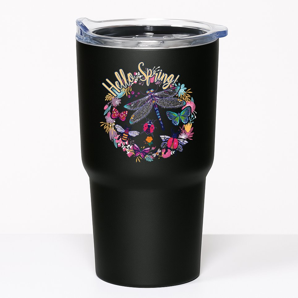 Hello Spring Floral Bugs Tumbler