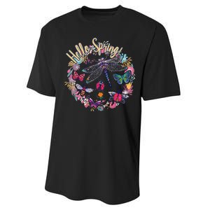 Hello Spring Floral Bugs Performance Sprint T-Shirt