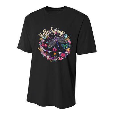 Hello Spring Floral Bugs Youth Performance Sprint T-Shirt