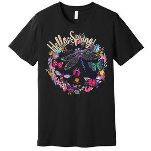 Hello Spring Floral Bugs Premium T-Shirt