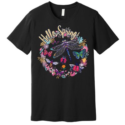 Hello Spring Floral Bugs Premium T-Shirt