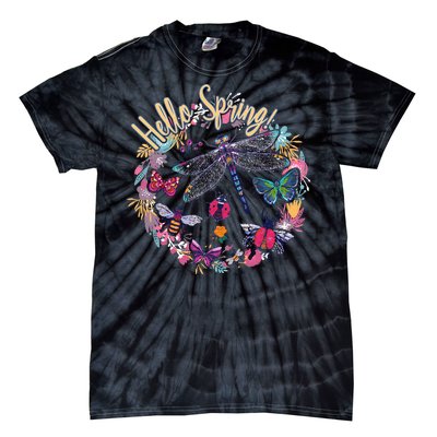 Hello Spring Floral Bugs Tie-Dye T-Shirt