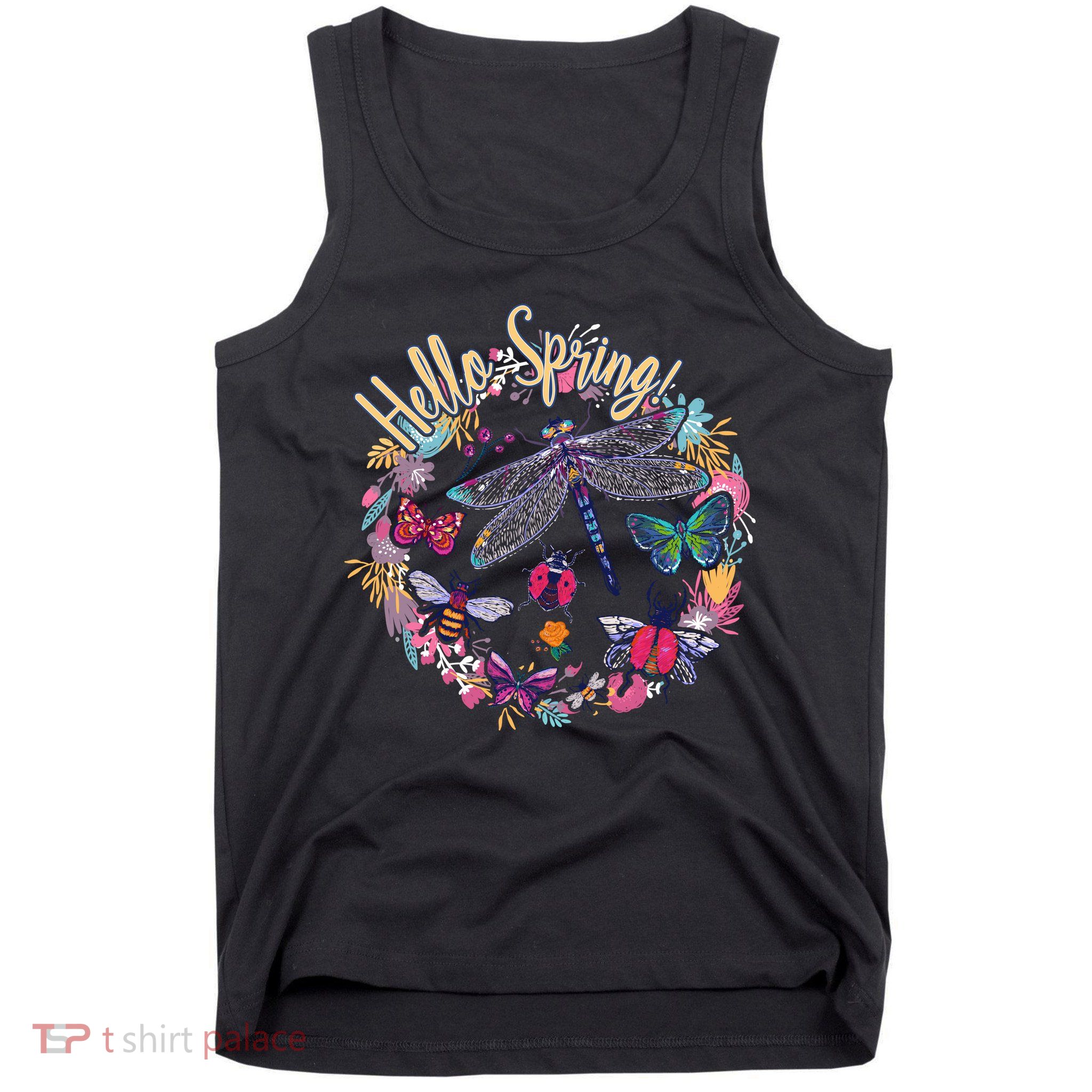 Hello Spring Floral Bugs Tank Top