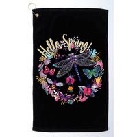 Hello Spring Floral Bugs Golf Towel