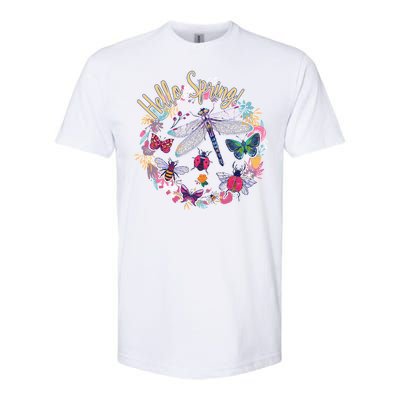 Hello Spring Floral Bugs Softstyle CVC T-Shirt