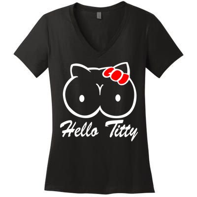 Hello Titty Women's V-Neck T-Shirt