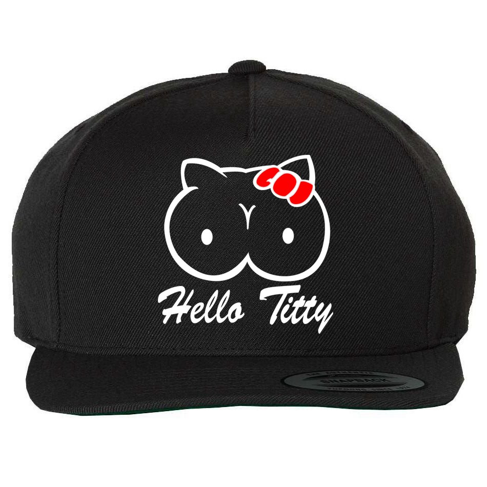 Hello Titty Wool Snapback Cap