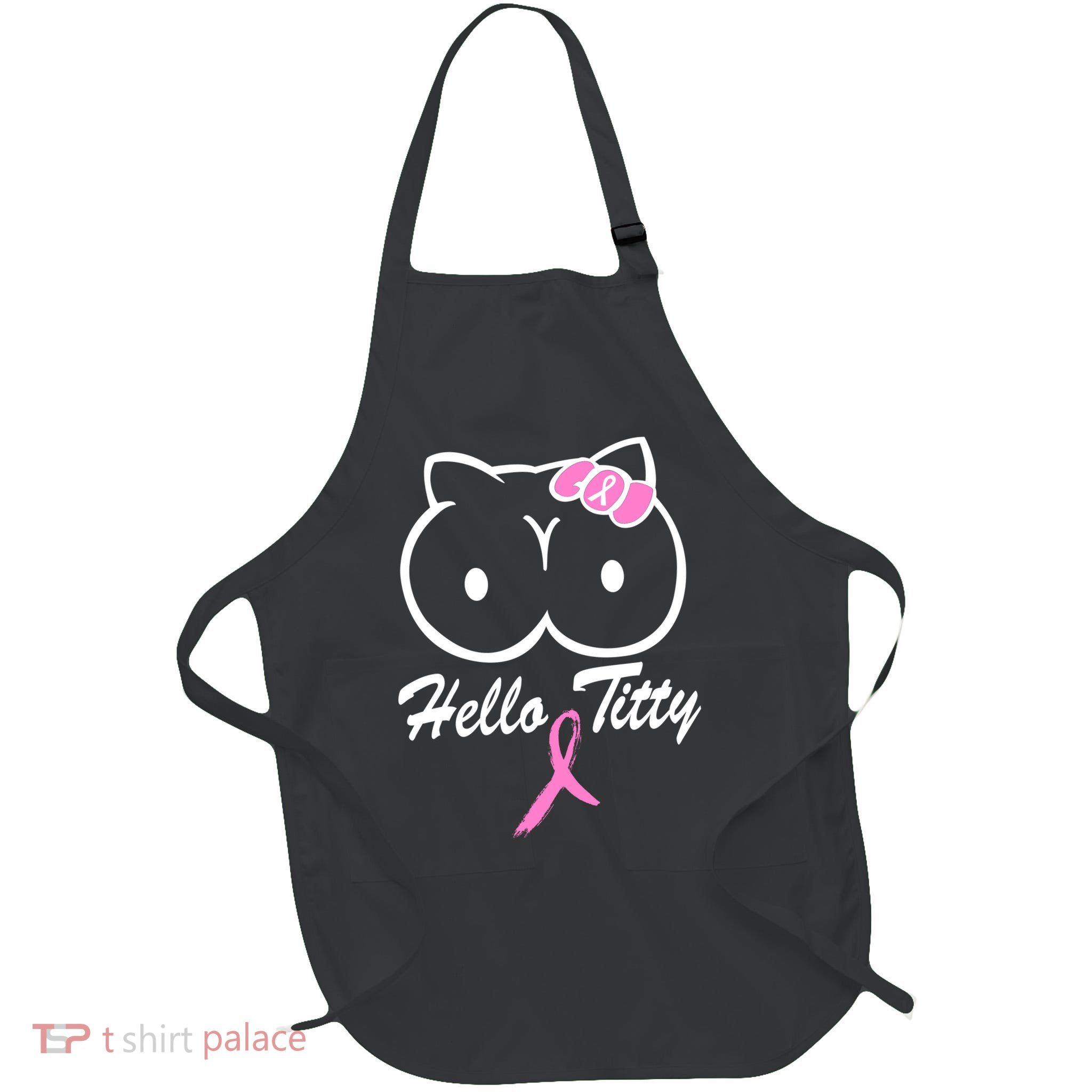 Hello Titty Breast Cancer Full-Length Apron With Pockets