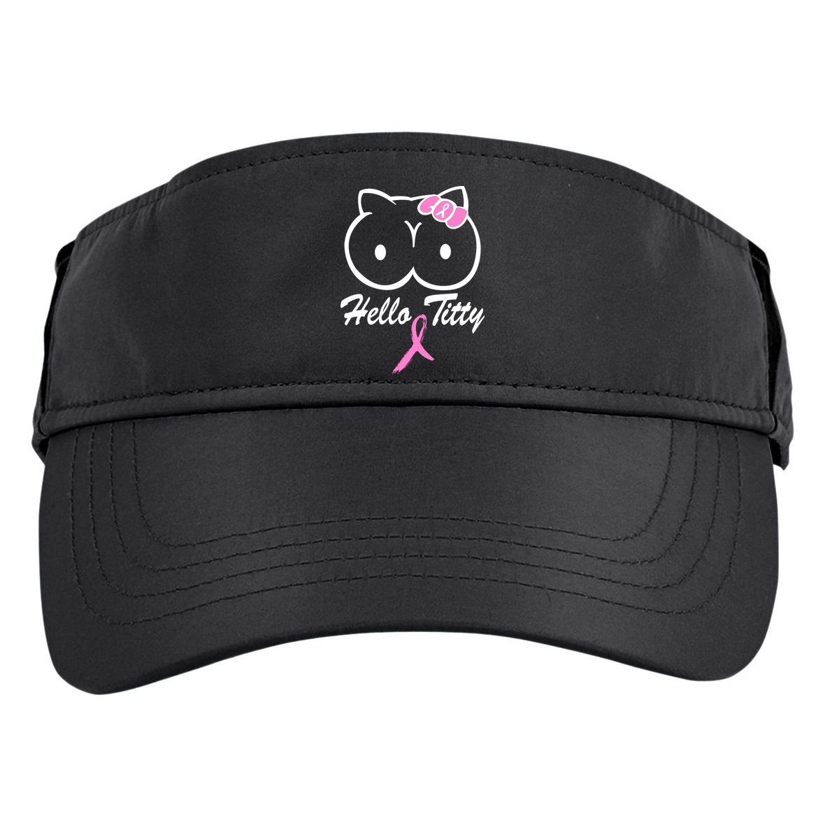 Hello Titty Breast Cancer Adult Drive Performance Visor