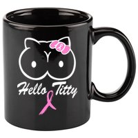 Hello Titty Breast Cancer 11oz C Handle Ceramic Mug