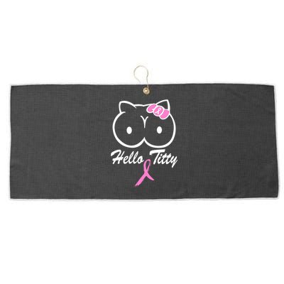 Hello Titty Breast Cancer Large Microfiber Waffle Golf Towel