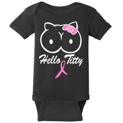 Hello Titty Breast Cancer Baby Bodysuit
