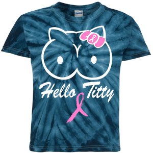 Hello Titty Breast Cancer Kids Tie-Dye T-Shirt