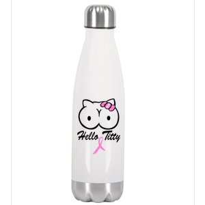 Hello Titty Breast Cancer Stainless Steel Insulated Water Bottle