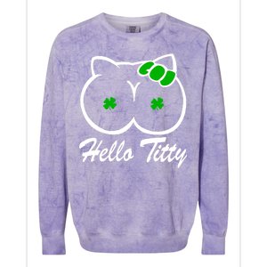 Hello Titty Irish Clover Colorblast Crewneck Sweatshirt