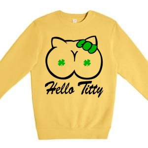 Hello Titty Irish Clover Premium Crewneck Sweatshirt