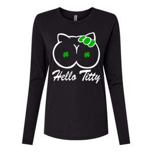 Hello Titty Irish Clover Womens Cotton Relaxed Long Sleeve T-Shirt