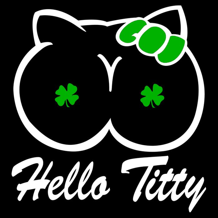 Hello Titty Irish Clover Drawstring Bag