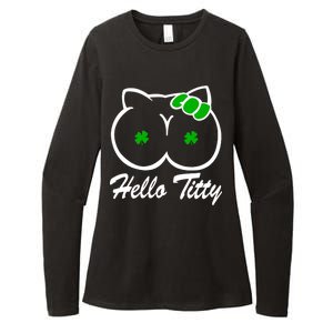 Hello Titty Irish Clover Womens CVC Long Sleeve Shirt