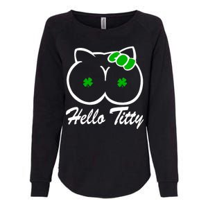 Hello Titty Irish Clover Womens California Wash Sweatshirt