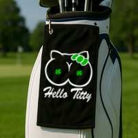 Hello Titty Irish Clover Golf Towel