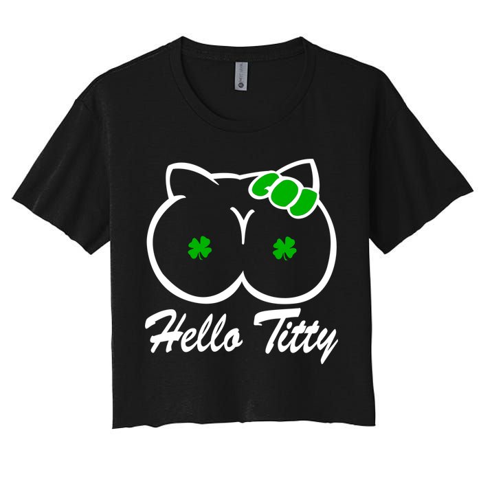 Hello Titty Irish Clover Women's Crop Top Tee
