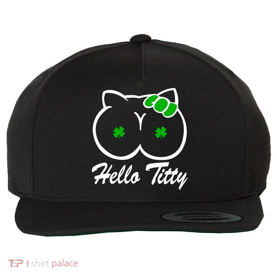 Hello Titty Irish Clover Wool Snapback Cap