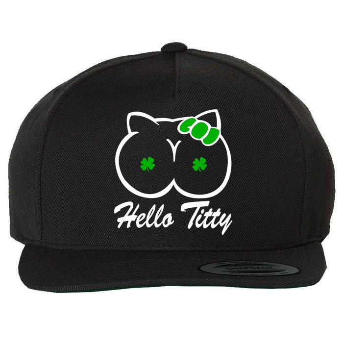 Hello Titty Irish Clover Wool Snapback Cap