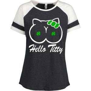 Hello Titty Irish Clover Enza Ladies Jersey Colorblock Tee