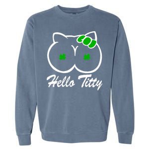 Hello Titty Irish Clover Garment-Dyed Sweatshirt