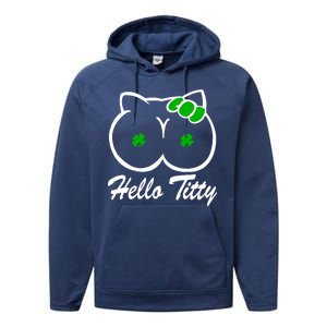 Hello Titty Irish Clover Performance Fleece Hoodie