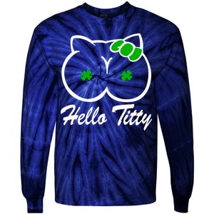 Hello Titty Irish Clover Tie-Dye Long Sleeve Shirt