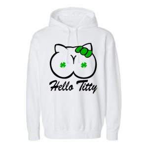 Hello Titty Irish Clover Garment-Dyed Fleece Hoodie