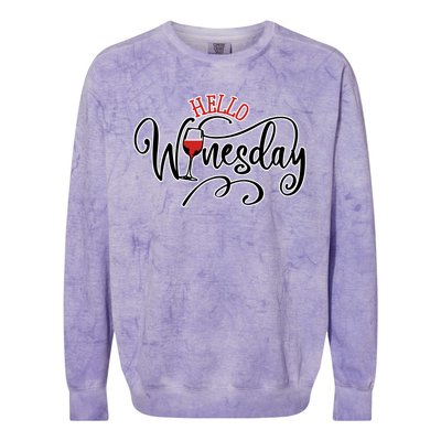 Hello Wednesday Wine Colorblast Crewneck Sweatshirt