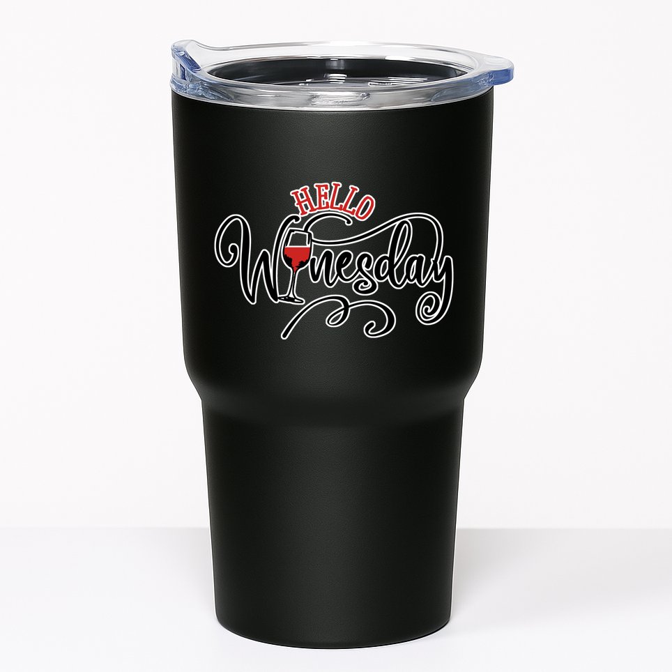 Hello Wednesday Wine Tumbler