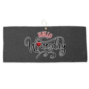 Hello Wednesday Wine Large Microfiber Waffle Golf Towel