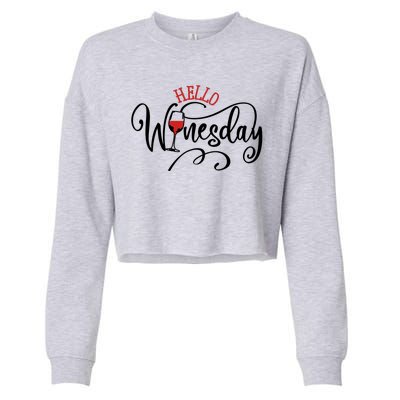 Hello Wednesday Wine Cropped Pullover Crew