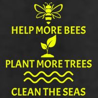 Help Bees Plant Trees Clean The Seas 7 Panel Mesh Trucker Snapback Hat